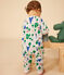 Babies' Paris Print Footless Cotton Pyjamas MARSHMALLOW white/MEDIEVAL blue