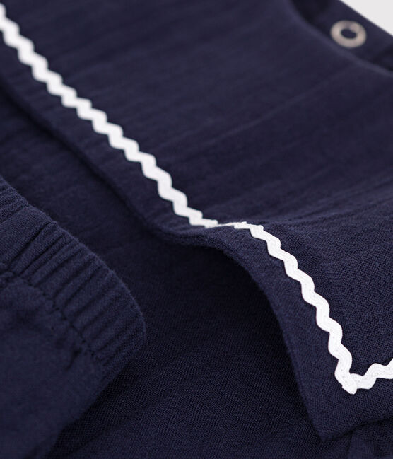Babies' two-piece cotton outfit with nautical details SMOKING blue