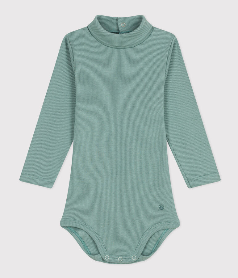 Babies' Long-Sleeved Roll Neck Cotton Bodysuit PAUL green