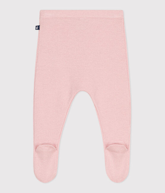 Babies' trousers in a wool and cotton knit JOLI pink