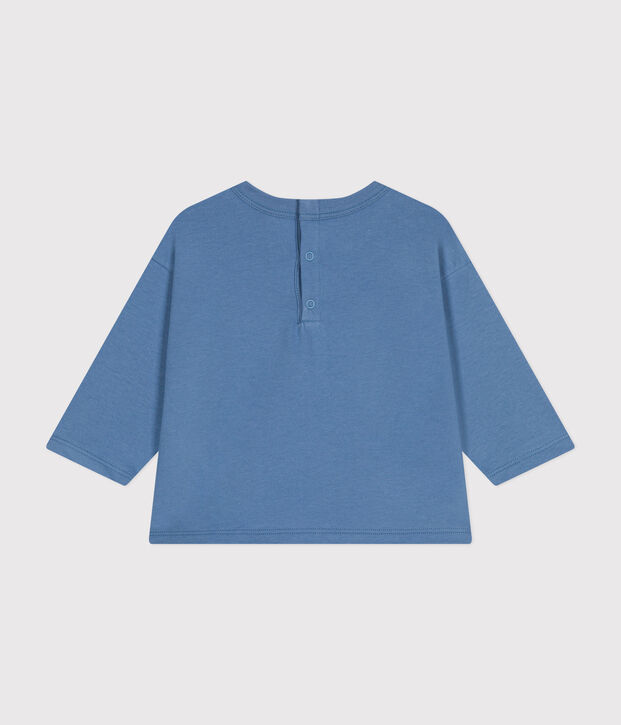 Babies' long sleeved T-shirt in fine jersey blue
