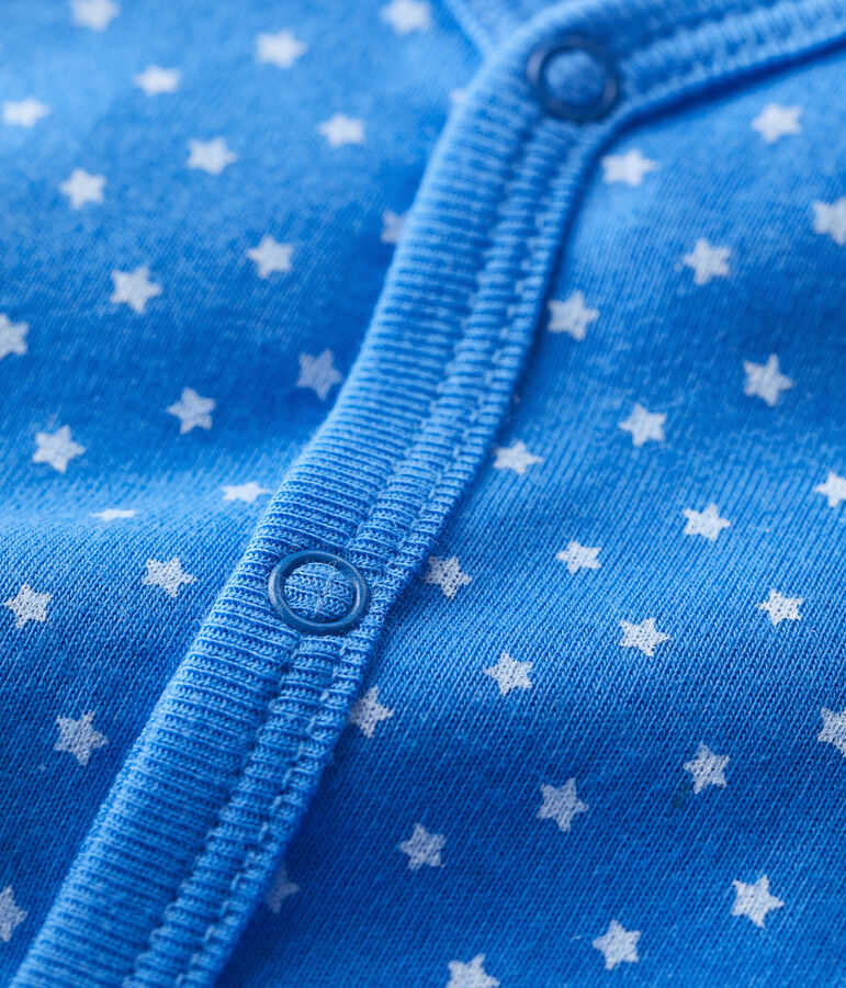 Babies' Spotted Organic Cotton Playsuit blue/white