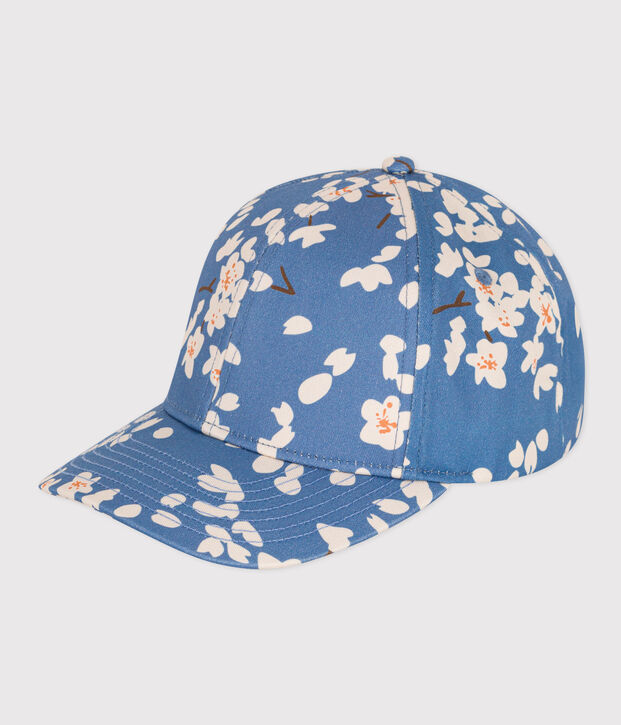 Girls' Floral Poplin Cap blue/multicolor