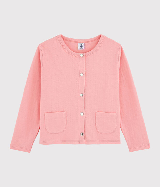Girls' Tube Knit Cardigan pink