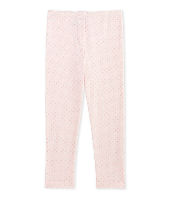 Girl's long johns in wool and cotton VIENNE pink/GRETEL pink