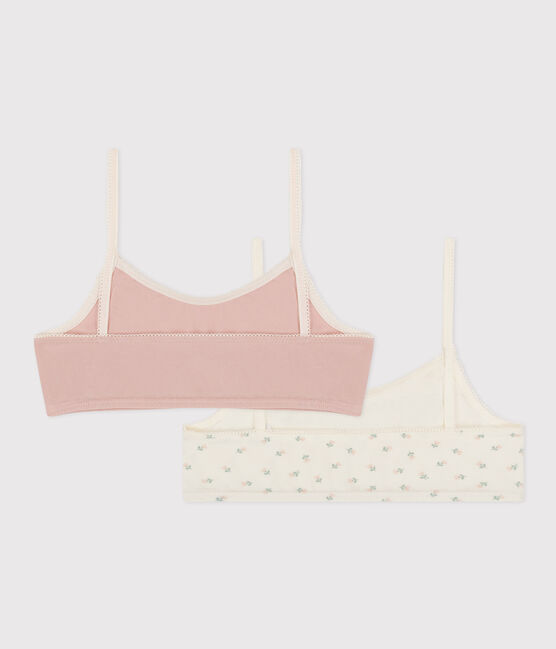 Girls' Floral Patterned Cotton and Elastane Bralettes - 2-Pack variante 1