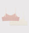 Girls' Floral Patterned Cotton and Elastane Bralettes - 2-Pack variante 1