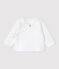 Babies' Organic Cotton Quilted Cardigan MARSHMALLOW white