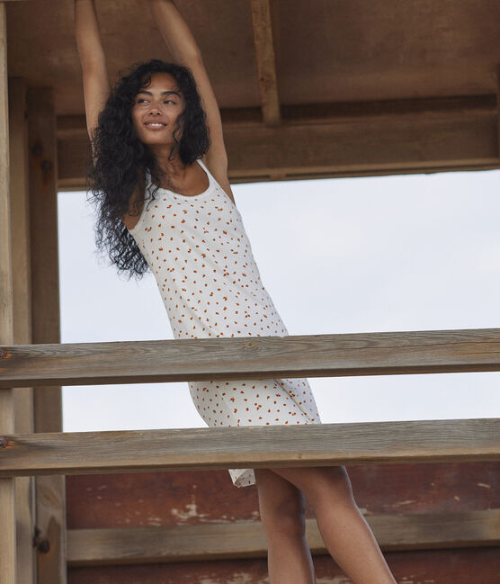 Women's Orangette Cotton Babydoll Nightdress MARSHMALLOW white/MULTICO white