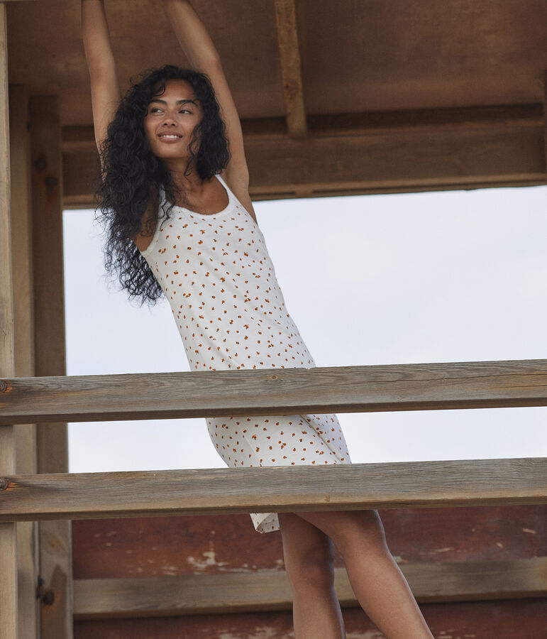 Women's Orangette Cotton Babydoll Nightdress white/multicolor