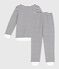 Children's stripy cotton terry pyjamas MILK blue/SOIR