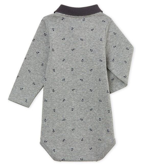 Baby boy's print body with polo collar SUBWAY grey/SMOKING blue