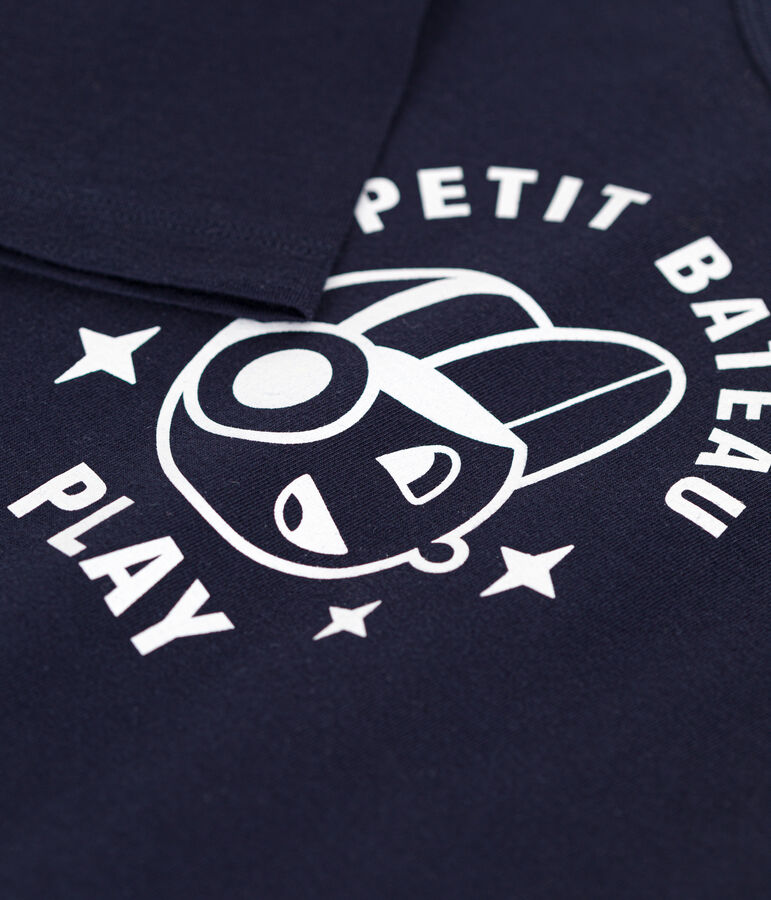 Boys' long-sleeved fine jersey T-shirt SMOKING blue