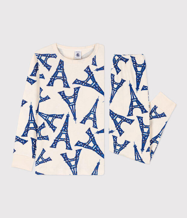 Unisex Paris Cotton Pyjamas Ecru/multicolor