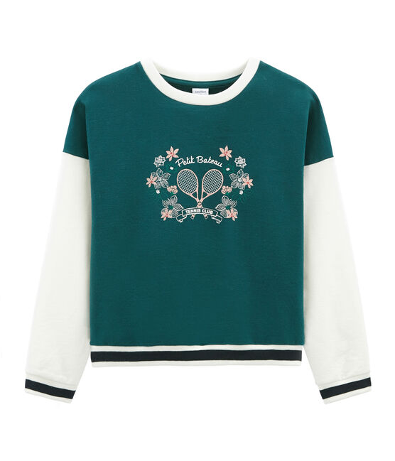 Girls' Sweatshirt PINEDE green/MARSHMALLOW white