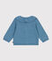 Babies' plain wool and cotton knit cardigan with a collar ADRIATIC