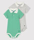 Babies' Organic Cotton Bodysuits with Polo Shirt Collars - 2-Pack