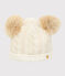 Girls' Woolly Hat MARSHMALLOW white/OR yellow