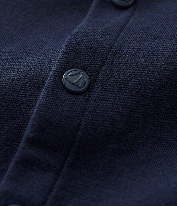 Babies' Plain Thick Organic Jersey Cardigan SMOKING