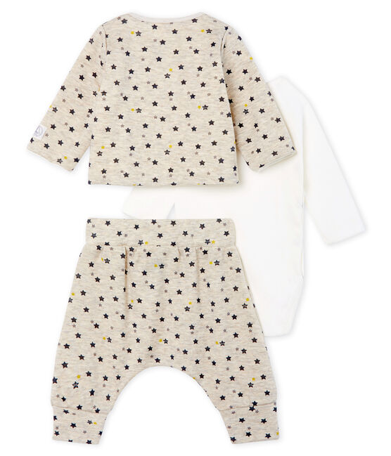 Baby Boys' Wool/Cotton Clothing - 3-piece set MONTELIMAR beige/MULTICO white