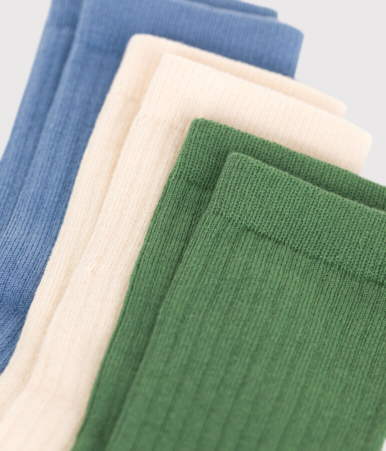 Children's plain cotton socks - 3-pack multicolor