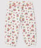 Baby girl's tubular knit trousers MARSHMALLOW white/MULTICO white