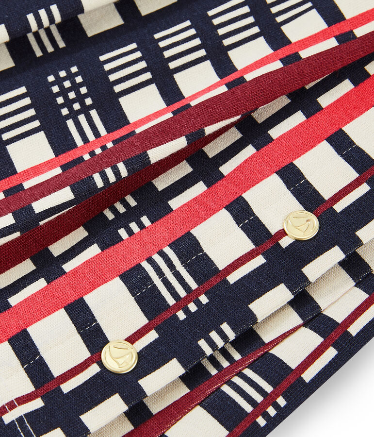 Girls' Pleated Checked Skirt white/multicolor