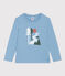 Children's unisex long-sleeved cotton T-shirt AZUL blue