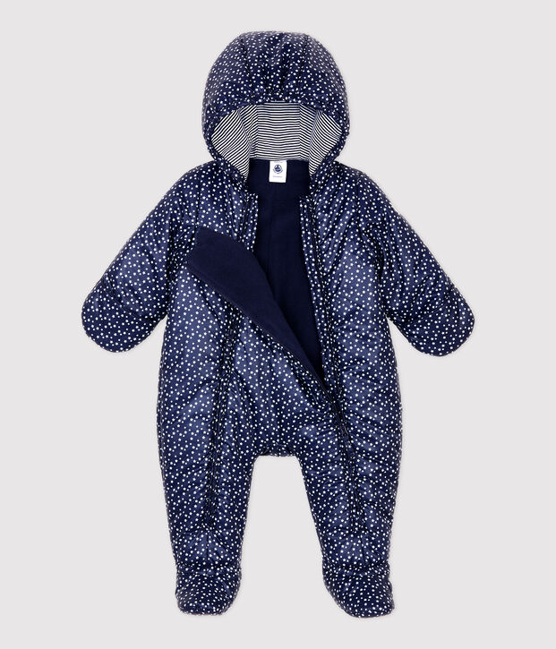 Babies' Printed Snowsuit blue/white