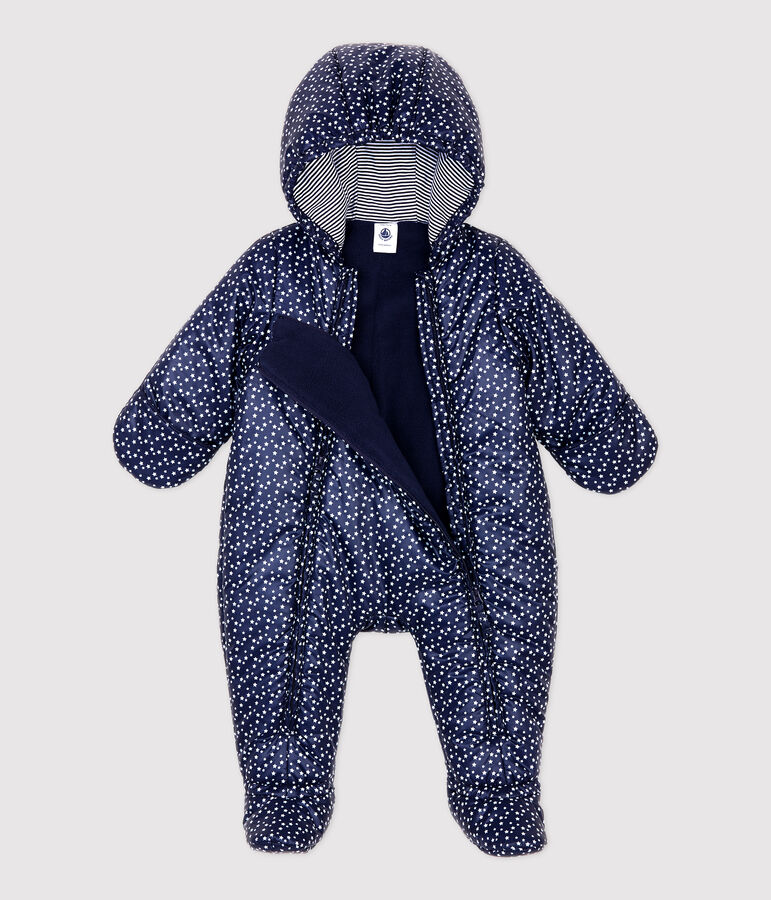 Babies' Printed Snowsuit blue/white