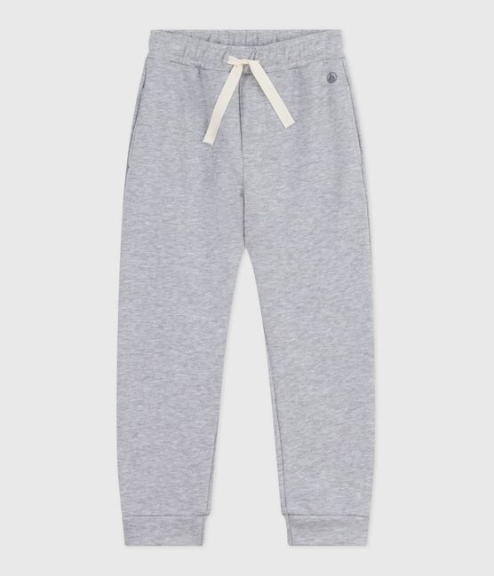 Children's jogging bottoms in plain cotton FUMEE CHINE grey