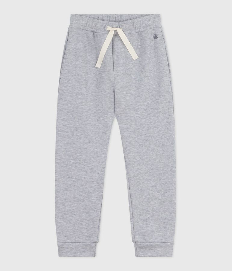 Children's plain cotton jogging bottoms FUMEE CHINE grey
