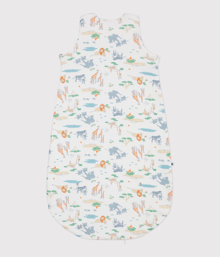 Babies' 0.5 TOG printed cotton sleeping bag white/multicolor