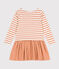 Girls' thick cotton and cotton gauze dress AVALANCHE pink/SIENNA white