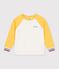 Children's long-sleeved colourblock cotton T-shirt Ecru/multicolor