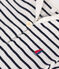 Babies' stripy cotton playsuit with a sailor collar MARSHMALLOW white/SMOKING blue
