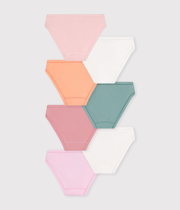 Children's' plain cotton pants - 7-pack multicolor