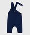 Babies' long dungarees in plain cotton MEDIEVAL blue