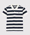 Boys' Short-Sleeved Jersey Polo Shirt SMOKING blue/MARSHMALLOW white