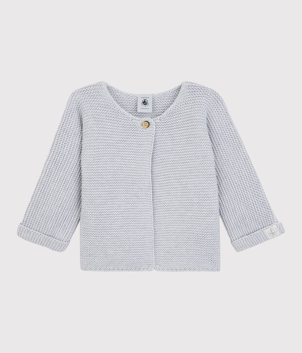 Babies' Organic Cotton Knitted Cardigan grey