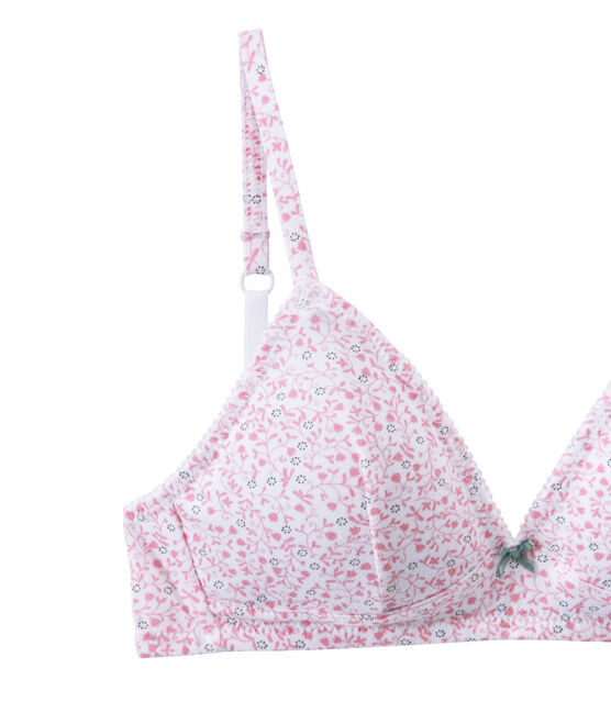 Girls' padded bra ECUME white/MULTICO white