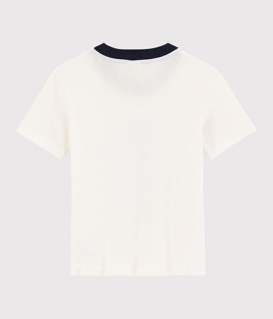 Boys' Short-Sleeved Cotton T-Shirt MARSHMALLOW white