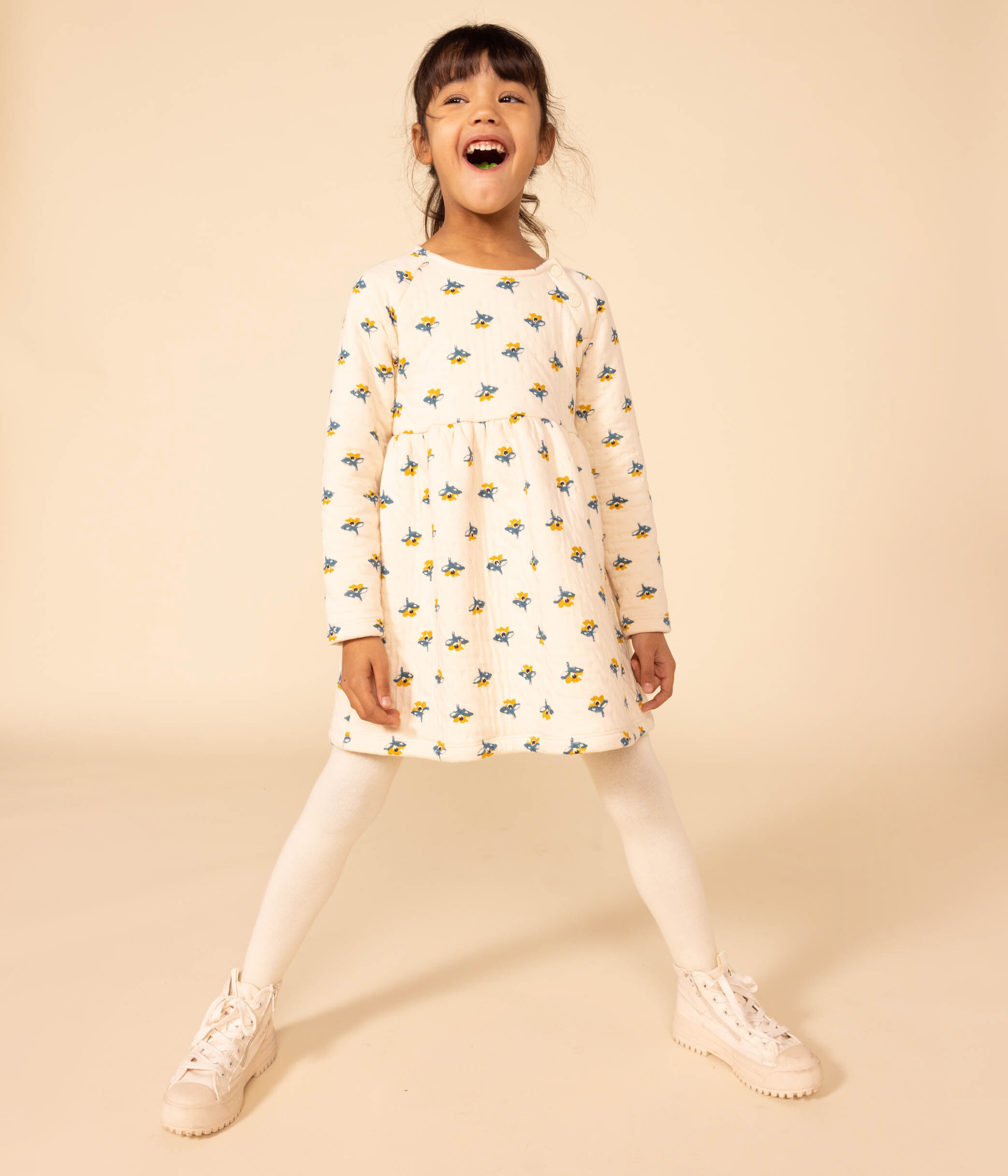 Robe manches longues en tubique imprim enfant fille AVALANCHE