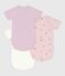 Pack of babies' short-sleeved printed cotton wrapover bodies variante 1
