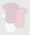 Pack of babies' short-sleeved printed cotton wrapover bodies multicolor