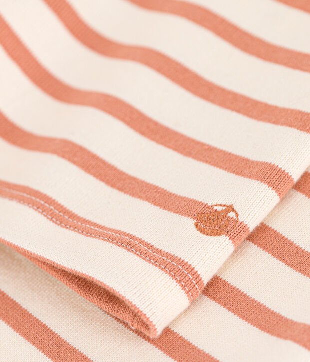 Women's Buttoned Cotton Breton Top Ecru/pink