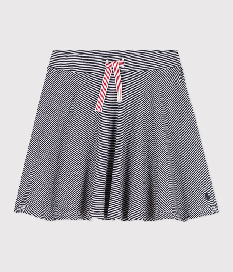 Children's stripy cotton skirt blue/white