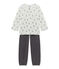 Girl's terry velour pyjamas MAKI grey/LAIT white/MULTICO