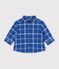 Babies' checked flannel shirt blue/ecru