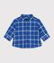 Babies' checked flannel shirt blue/ecru